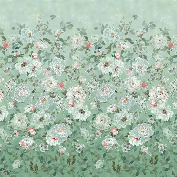 Fleur Blanche papel pintado en Eau de Nil de Designers Guild
