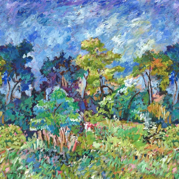 Foret Impressionniste papel pintado en Cobalt de Designers Guild