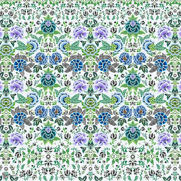 Rose De Damas papel pintado en Cobalt de Designers Guild