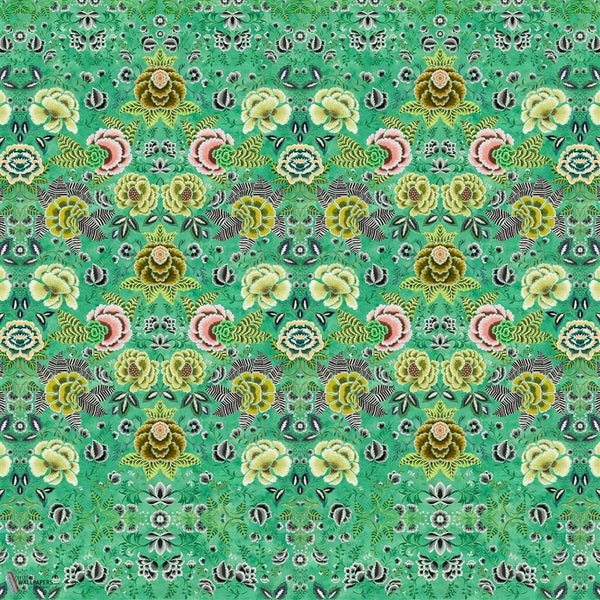 Rose De Damas papel pintado en Jade de Designers Guild