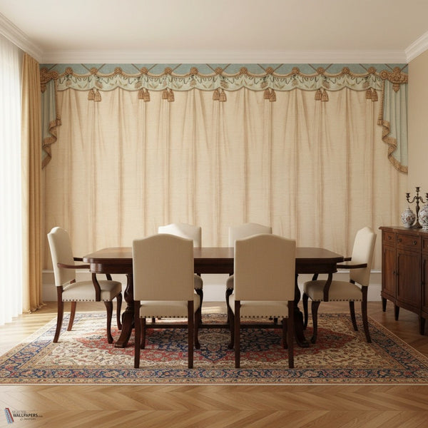 Directoire Curtain behang van Iksel — sfeerbeeld in een klassiek interieur