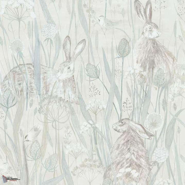 Dune Hares wallpaper in Pebble van Sanderson