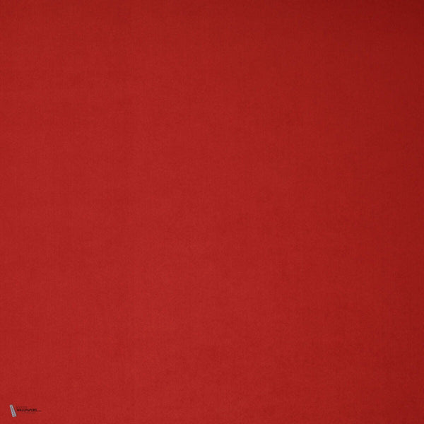 Suedine behang in Cherry Red van Dutch Walltextile Company