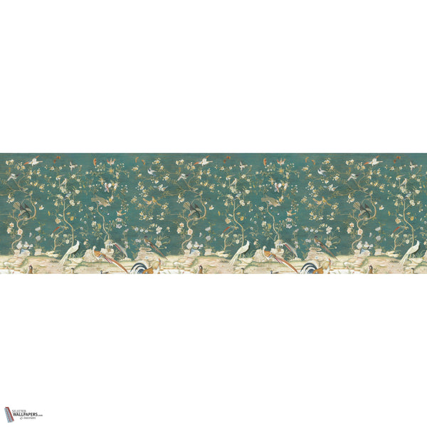 Dutch Tree of Life Tapete in Teal von Iksel