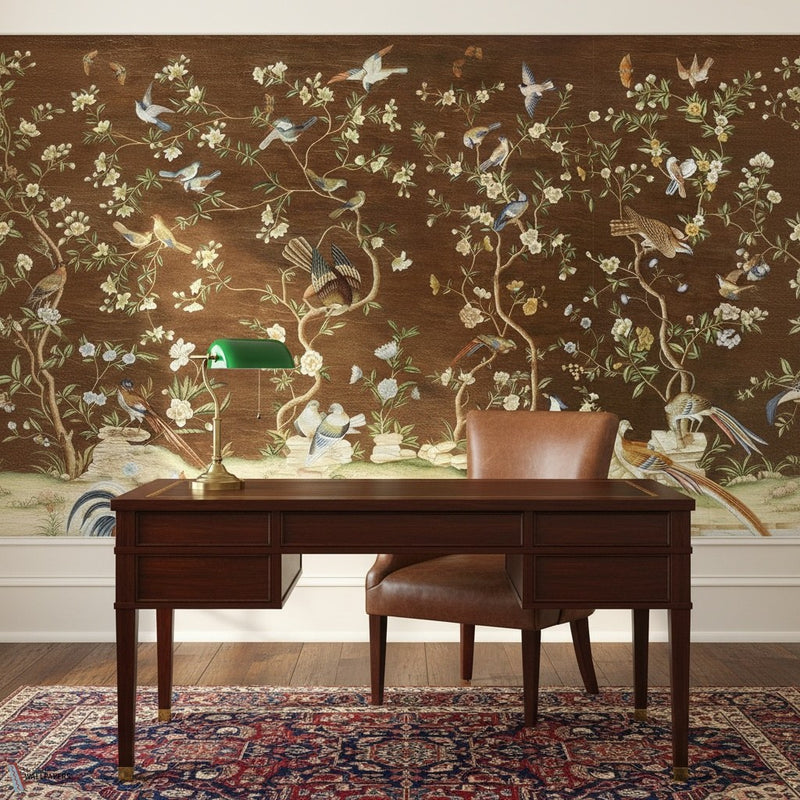 Dutch Tree of Life Tapete von Iksel — inszeniert in einem klassischen Interieur