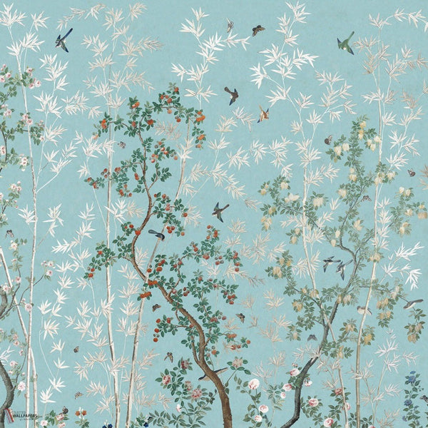 Eastern Eden behang van Iksel — Turquoise, detail