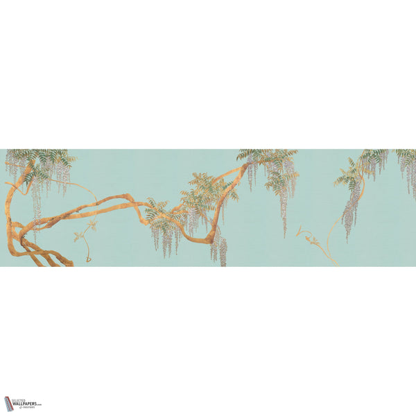 Edo Wisteria behang in Celadon van Iksel
