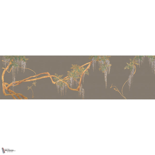 Edo Wisteria behang in Charcoal Taupe van Iksel