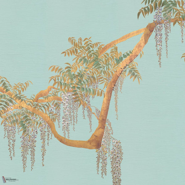 Edo Wisteria behang van Iksel — Celadon, detail