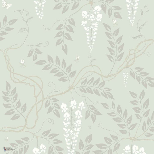 Egerton behang in Chalk on Duck Egg van Cole & Son