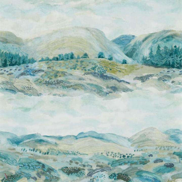 Elysian wallpaper in Blue van Sanderson