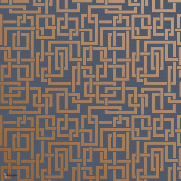 Enigma behang in Blue Gold van Farrow & Ball