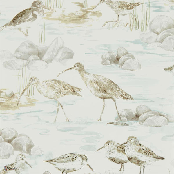 Estuary Birds wallpaper in Mist/Ivory van Sanderson