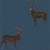 Evesham Deer wallpaper in Indigo van Sanderson