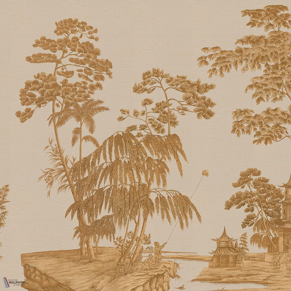 Exotic Chinoiserie behang van Iksel — Biscuit, detail