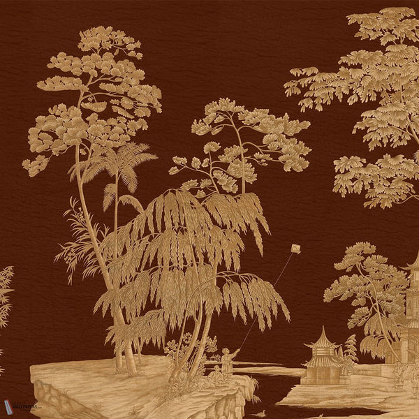 Exotic Chinoiserie behang van Iksel — Chocolate, detail