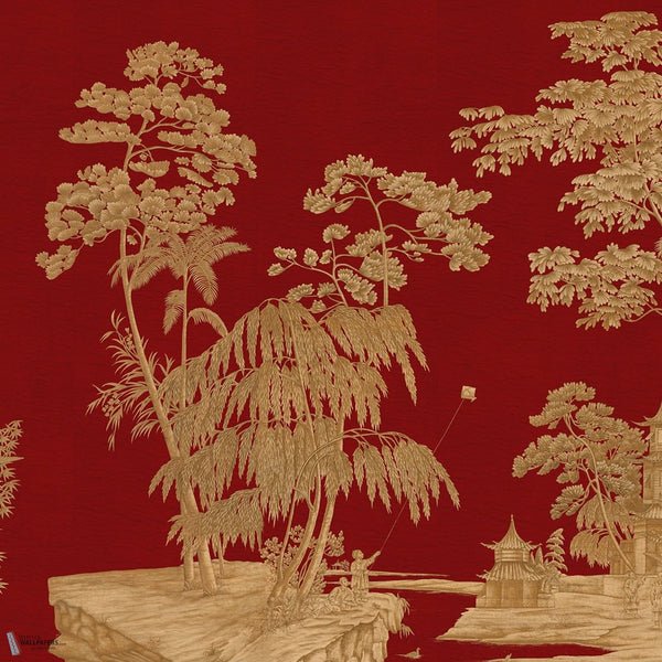 Exotic Chinoiserie behang van Iksel — Coral, detail