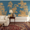 Exotic Chinoiserie behang van Iksel — sfeerbeeld in een klassiek interieur