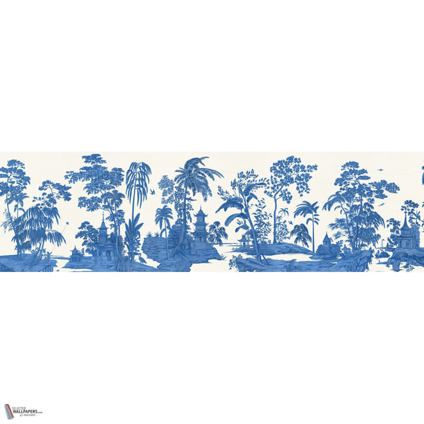 Exotic Chinoiserie Blue & White papel pintado en Blue & White de Iksel