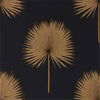 Fan Palm wallpaper in Charcoal/Gold van Sanderson
