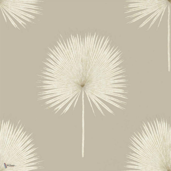 Fan Palm wallpaper in Linen/Gilver van Sanderson