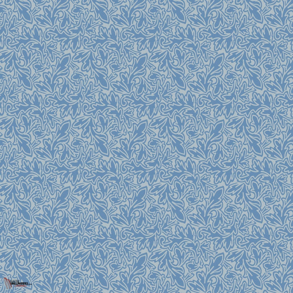 Feuille behang in Blue van Farrow & Ball