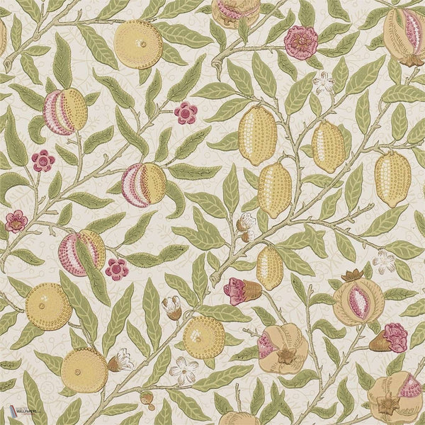 Fruit W/P wallpaper in Limestone/Artichoke van Morris & Co