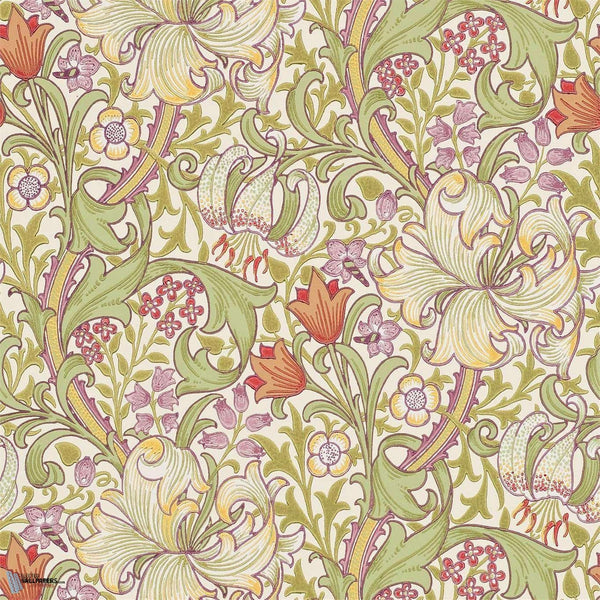 Golden Lily wallpaper in Olive Russet van Morris & Co