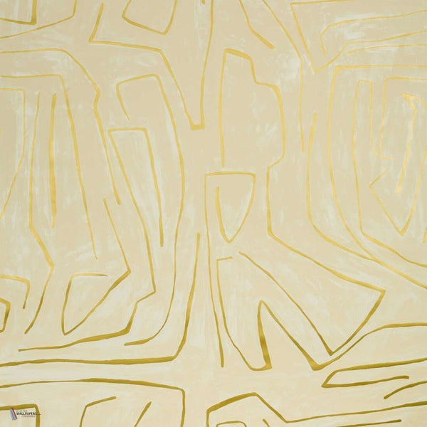 Graffito behang in Ivory/Gold van Kelly Wearstler