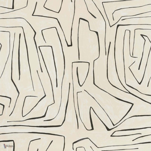 Graffito behang in Linen/Onyx van Kelly Wearstler