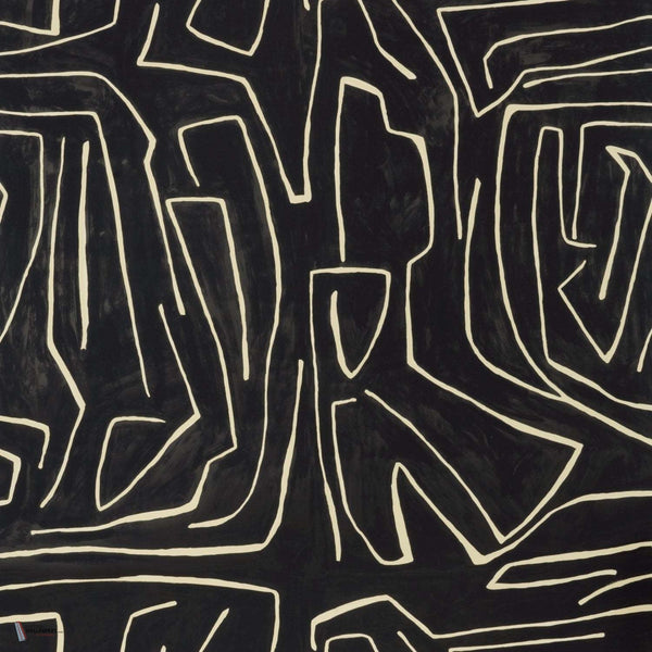 Graffito behang in Onyx Beige van Kelly Wearstler