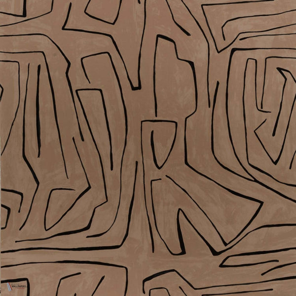 Graffito behang in Sand/Black van Kelly Wearstler