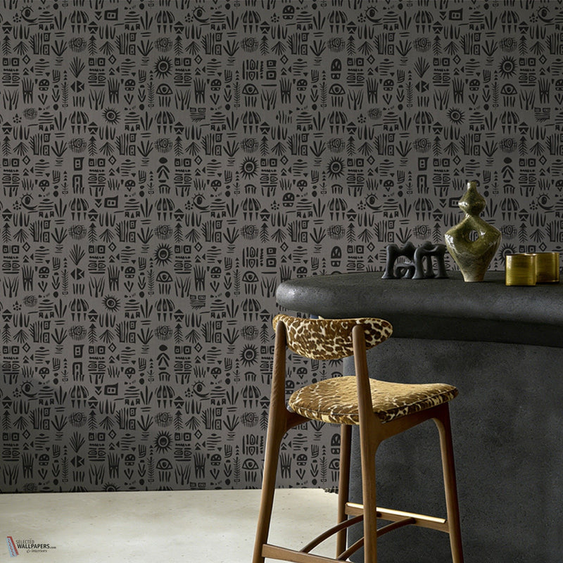 Graphite Taupe carta da parati di Greenland — interni