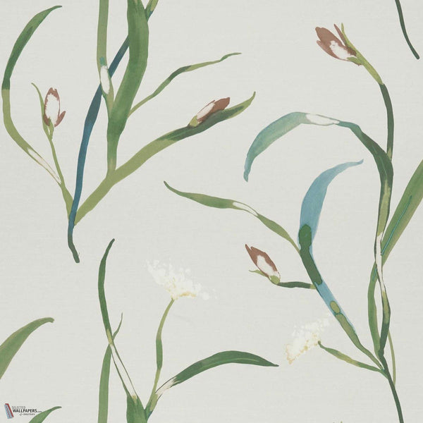 Saona wallpaper in Forest/Terracotta by Harlequin