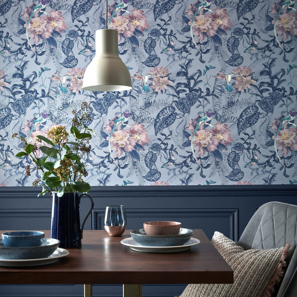 Hedgerow Tapete in Blue Dusk von 1838 wallcoverings
