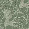 Helleborus behang in Green van Farrow & Ball