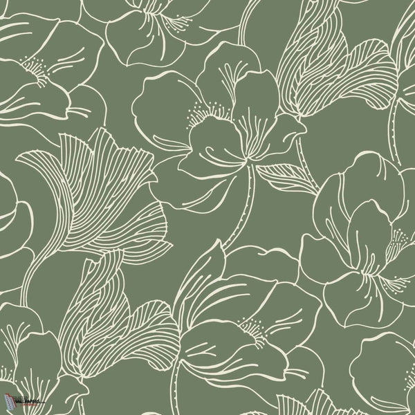Helleborus behang in Green van Farrow & Ball