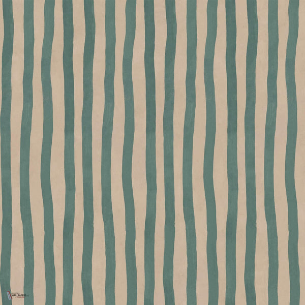 Artist's Stripe wallpaper in Euphorbia & Alabaster by House of Hackney
