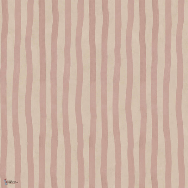 Artist's Stripe wallpaper in Sakura & Astrantia by House of Hackney