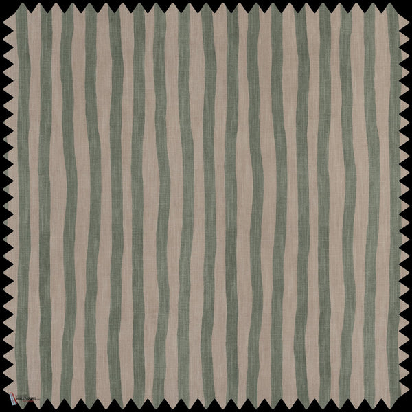 Artists Stripe Cotton Stofff in Sap Alabaster von House of Hackney