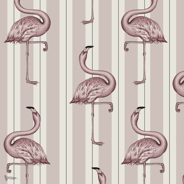Flamboyance behang in Off White Macaroon Pink van House of Hackney