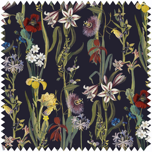 Flora Delanica Stoff in Midnight von House of Hackney