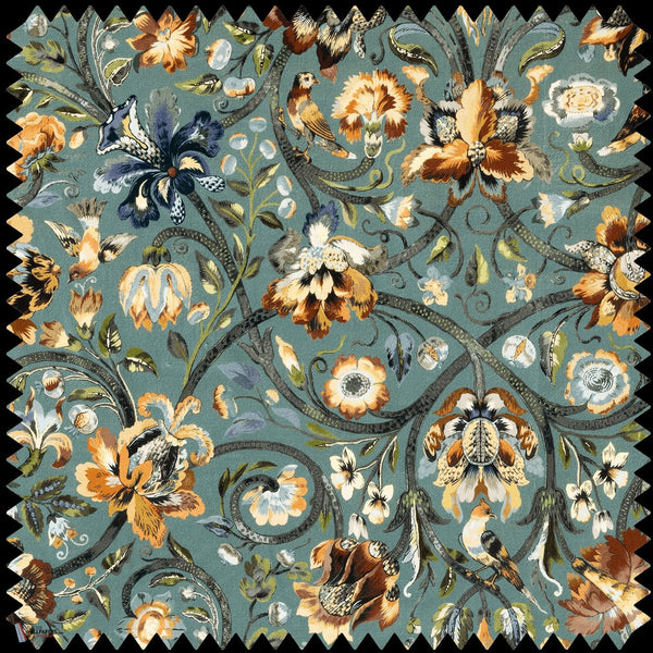 Gaia tissu en Prussian Blue de House of Hackney