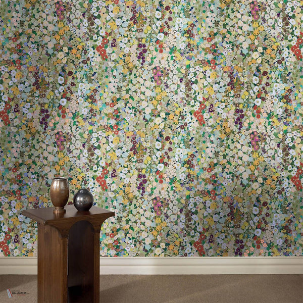 Hollyhocks wallpaper by House of Hackney