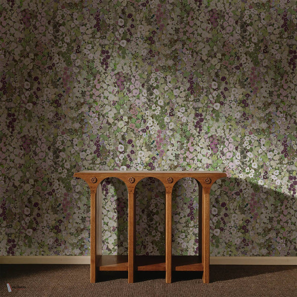 Hollyhocks wallpaper by House of Hackney