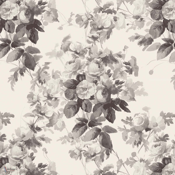 London Rose Traditional behang in Smoke Grey van House of Hackney