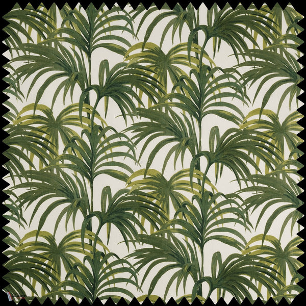 Palmeral Cotton Stofff in Off White Green von House of Hackney