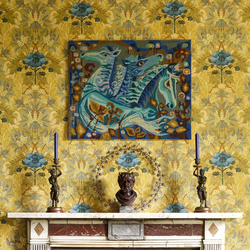 The Blue Rose Weeping wallpaper by House of Hackney