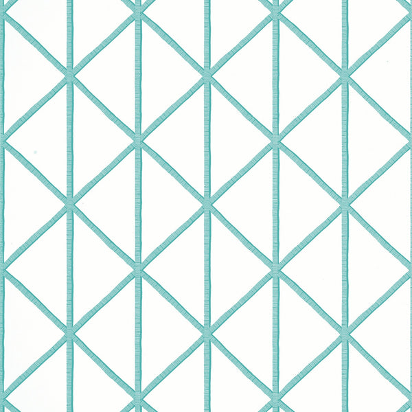 Box Kite behang-Thibaut-Turquoise-Rol-Selected Wallpapers-Interiors