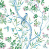 Claire wallpaper-Thibaut-Blue and Green-Roll-Selected Wallpapers-Interiors